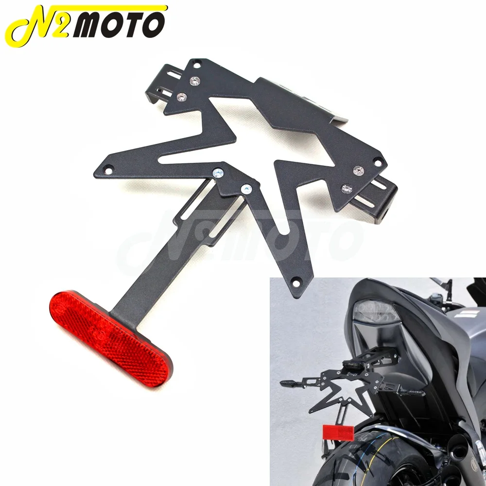 Кронштейн номерной таблички мотоцикла для Kawasaki Z750 Z800 Z900 ER6N ER6F черный знак