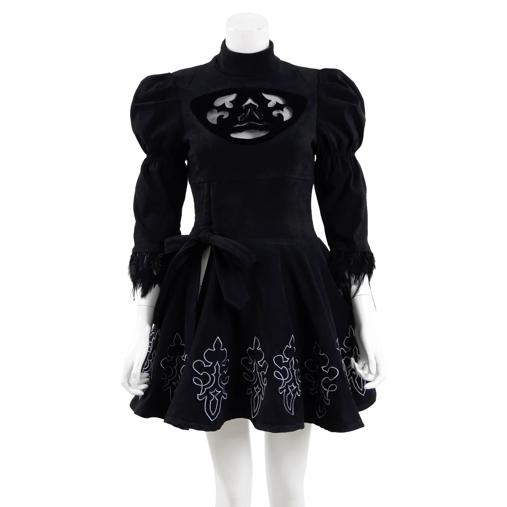 Cossky YoRHa № 2 Тип B Косплэй костюм 2B Платье черного цвета с Eyesmask полный набор Для женщин костюм