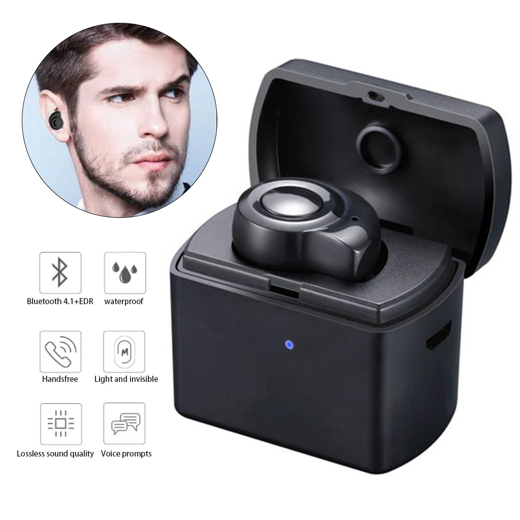 Mini Sports Wireless Bluetooth Earphone Stealth Stereo Earbuds Handsfree Headset Earpieces with Mic for iPhone Samsung