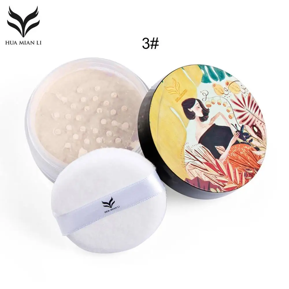 natural skin color HUAMIANLI пудра для макияжа воздухопроницаемая водонепроницаемая отделка кожи свободный порошок контроль масла косметический инструмент для красоты лица Лидер продаж - Цвет: natural skin color