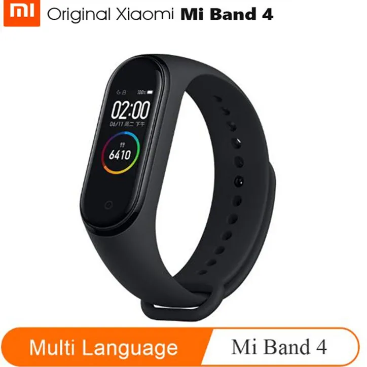 Оригинальный Xiaomi mi смарт-браслет 4 цветной AMOLED экран Band фитнес-тренажер Bluetooth