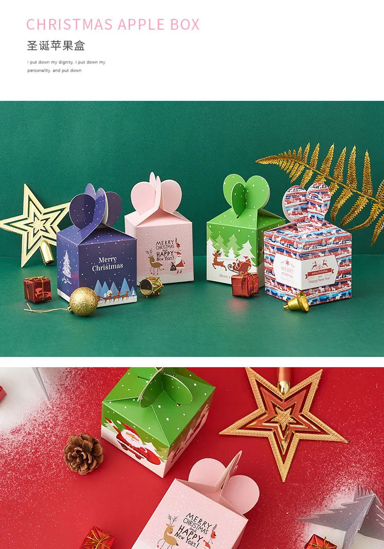 Коробка с рождественскими конфетами navidad рождественские украшения для дома подарок Санта-Клауса коробка упаковка коробка подарочная бумажные пакеты 20шт