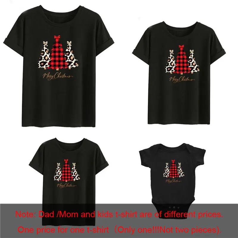 Camiseta navideña Conjuntos familiares a juego Ropa para mamá, papá y yo Madre Padre Hija Hijo Bebé Niños Tops de apariencia familiar