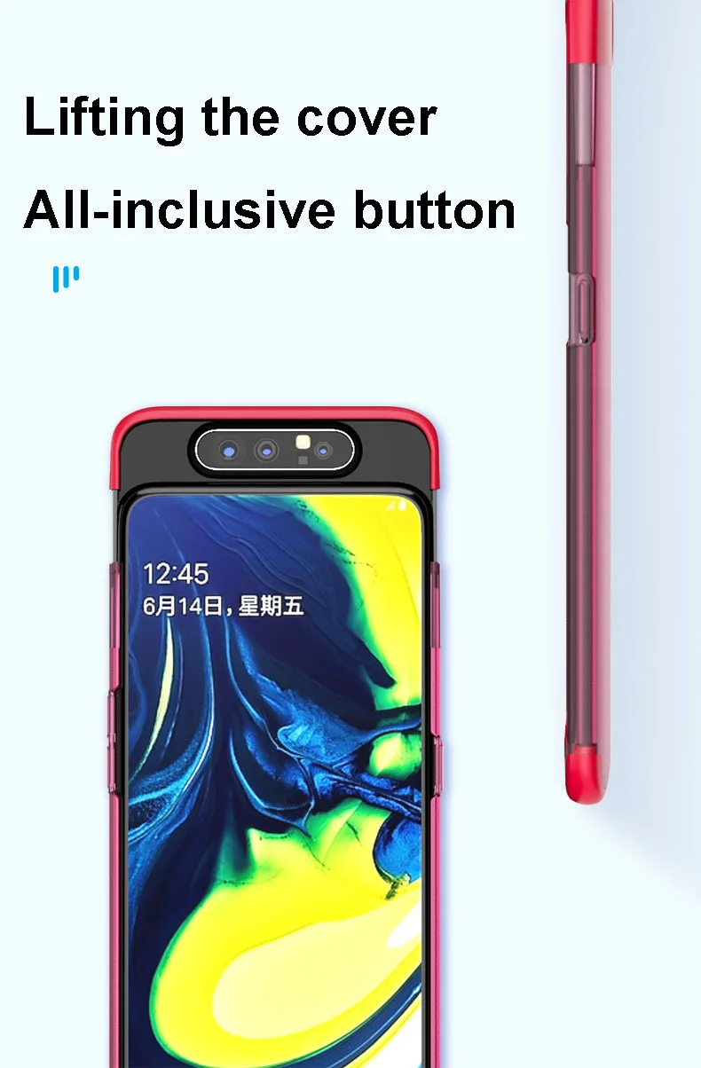 Полупрозрачный чехол с эффектом потертости для samsung galaxy A80, противоударный жесткий чехол для телефона из поликарбоната для samsung galaxy A80, чехол s