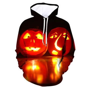 

2019 new yellow pumpkin party 3D hoodie men's print streetwear Halloween gift fun hot 3D Halloween hoodie man / woman / b