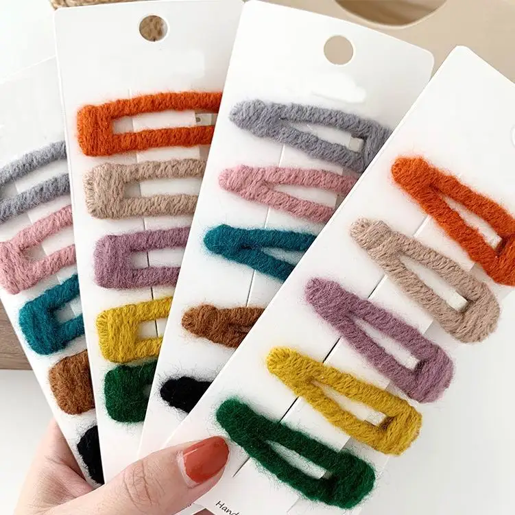 

2019 Autumn Winter New Wool Hollow Square Waterdrop Hairpins Hair Clips For Women Hair Accessories Hairgrips Wholesale
