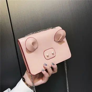 

2020 Newest Hot Womens Casual PU Leather Tote Bag Women Handbag Zip Purse Crossbody Shouder Bag Kawaii Cartoon Pig Messenger Bag