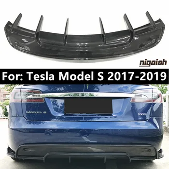 

Carbon Fiber Rear Diffuser for Tesla S 100D 2017-2019 Car Rear Bumper Under Spoiler Protective Patch Rear Lip Diffuser