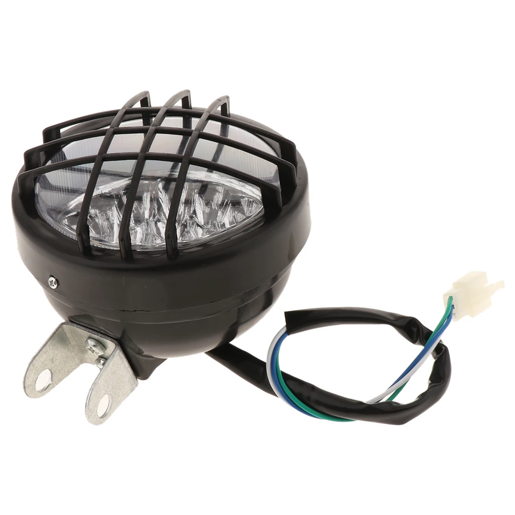 Bright Headlamp 12V LED Light Round Grid Headlight Front Signal Indicator Lamp