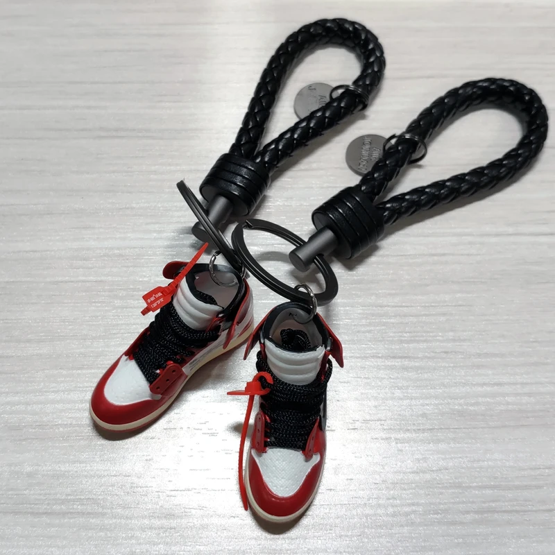 3D Mini Sneakers Keychain Mobile Phone Key Pendant AJ1 Sports Shoes Gift Box Suit Gifts For Man Boyfriend 2021 Birthday Present | Украшения