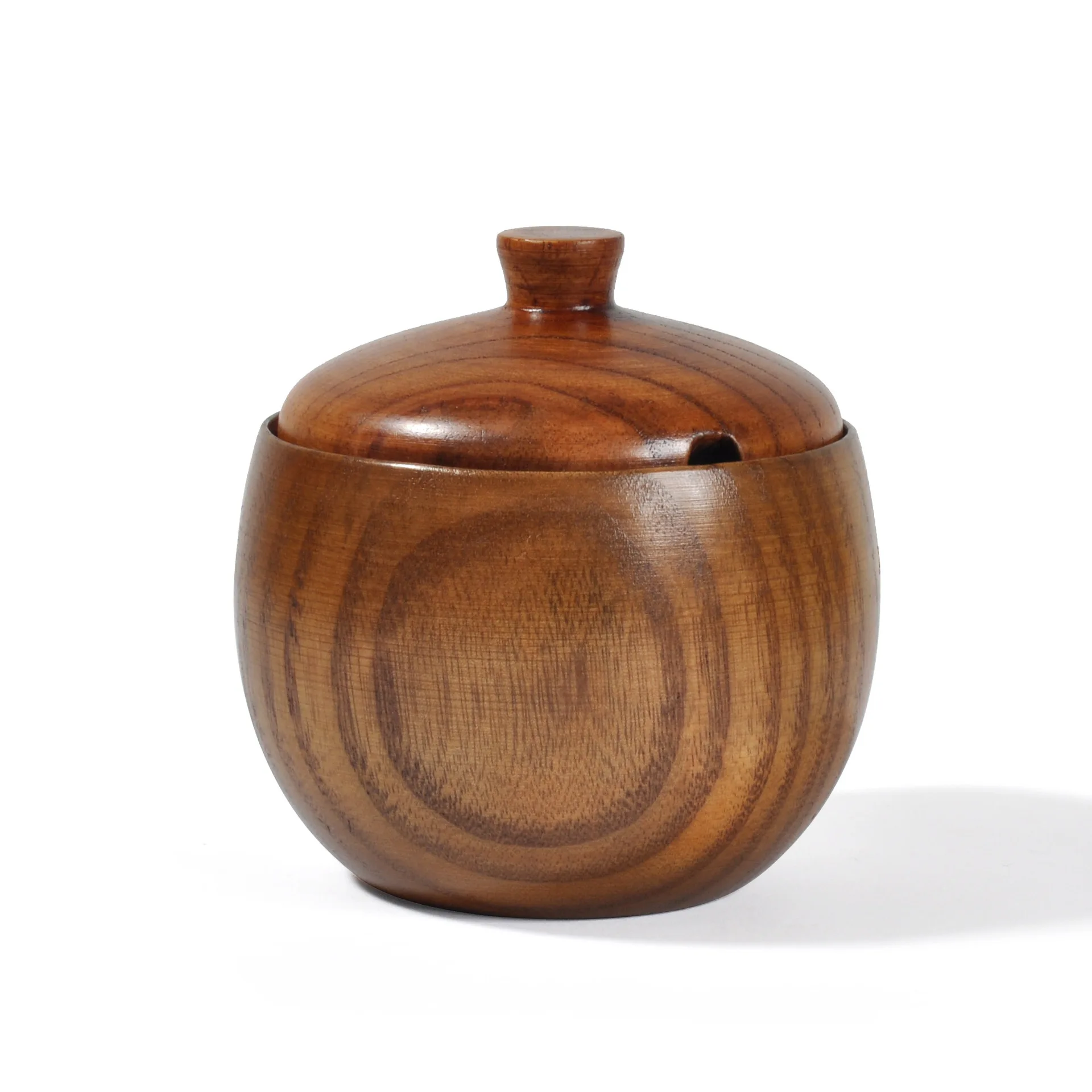 Seasoning Jar Solid Wood Seasoning Pot Creative Seasoning Bottle Wooden Retro Solid Wood Salt Shaker Kitchen Tools With Lid Pot