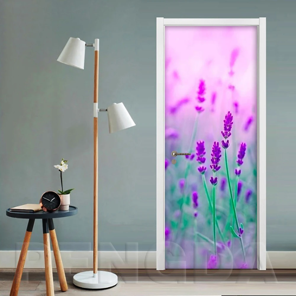 3D наклейка на дверь DIY самоклеющаяся новая Настенная роспись Розовый олень мороженое цветок водонепроницаемые обои печать картина домашний декор - Цвет: Door LXR3547-01
