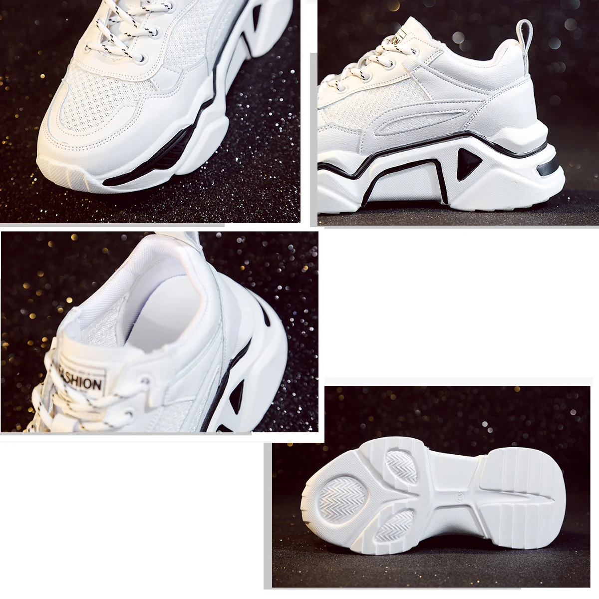 Fujin women's platform sneaers Causal Shoes walking Increasing 5CM INS Sneakers Height Platform Breathable vulcanize Sneakers