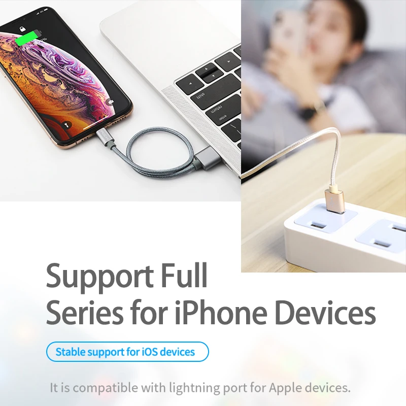 ROCK Зарядное устройство USB кабель для передачи данных iPhone SE 11 Xs Max X 8 7 6 6S Plus 5 5S