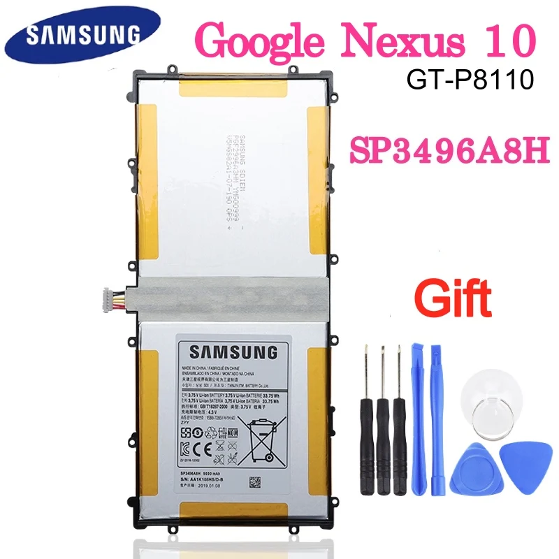 Оригинальный запасной аккумулятор SAMSUNG SP3496A8H для Samsung Google Nexus 10 GT P8110 HA32ARB подлинный