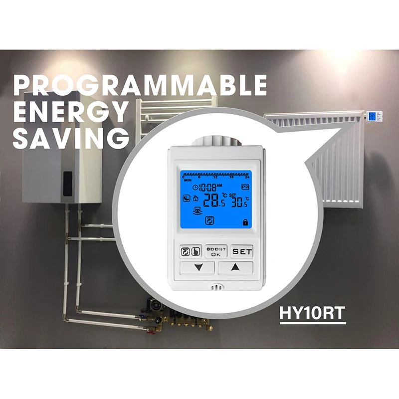 

Hy369 Zigbee Radiator Heating Thermostat Valve Actuator for Room Heating System Programmable Thermostat