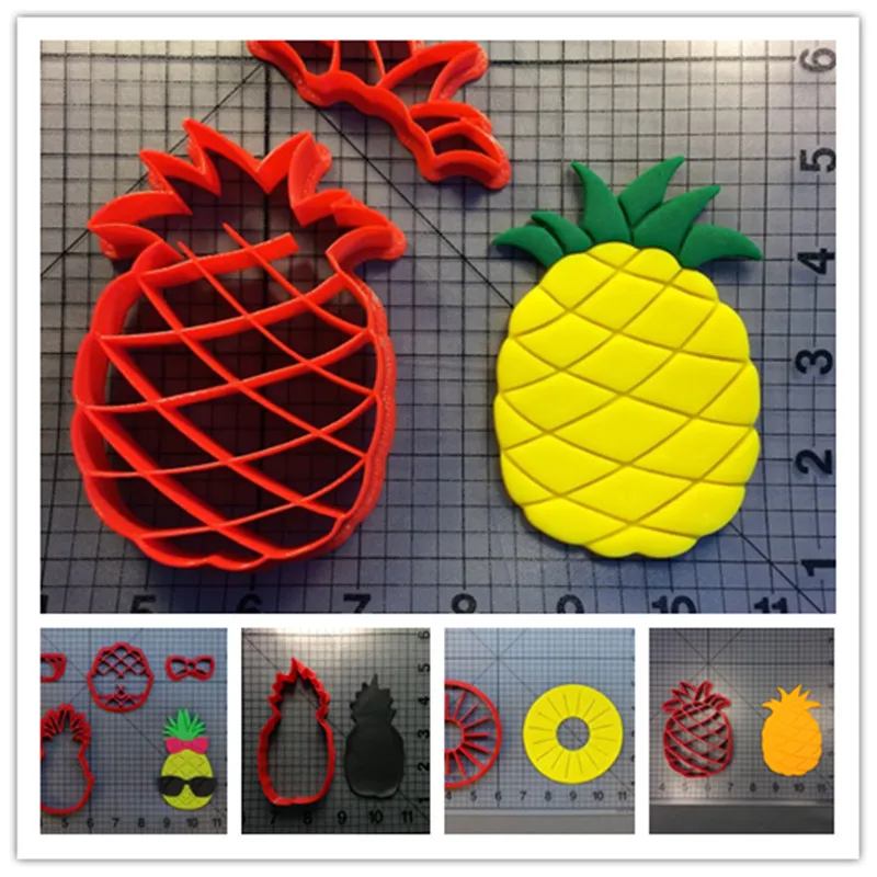 Fruit Pineapple Cookie Cutter Set Custom Made 3d Printed Cookie Molds