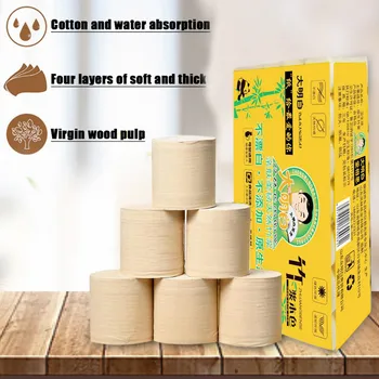 

6PC Rolls Paper Hand Towels Toilet Paper Toilet Roll Tissue Napkin Disposable Face Towel Roll Paper Tissue Toilet paper