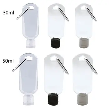 

5Pcs Portable Empty Hand Sanitizer Bottles Travel Size Hook Keychain Bottles