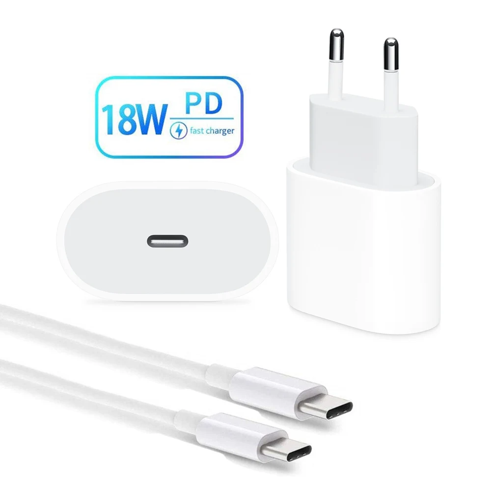 Сетевое зарядное устройство USB C 18 Вт для MacBook Pro/Air iPad Pro 2018 iPhone 11 Max Nexus 6 P LG G6 Pixel