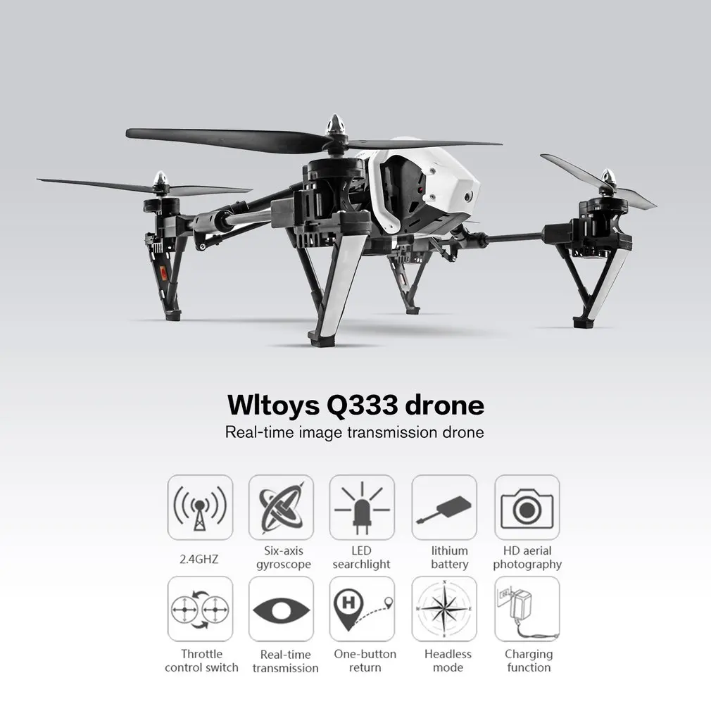 

Wltoys Q333 Drone Three-stage Deformation Aerial Four-axis Aircraft Real-time Image Transmission Drone FPV RC Helicopter