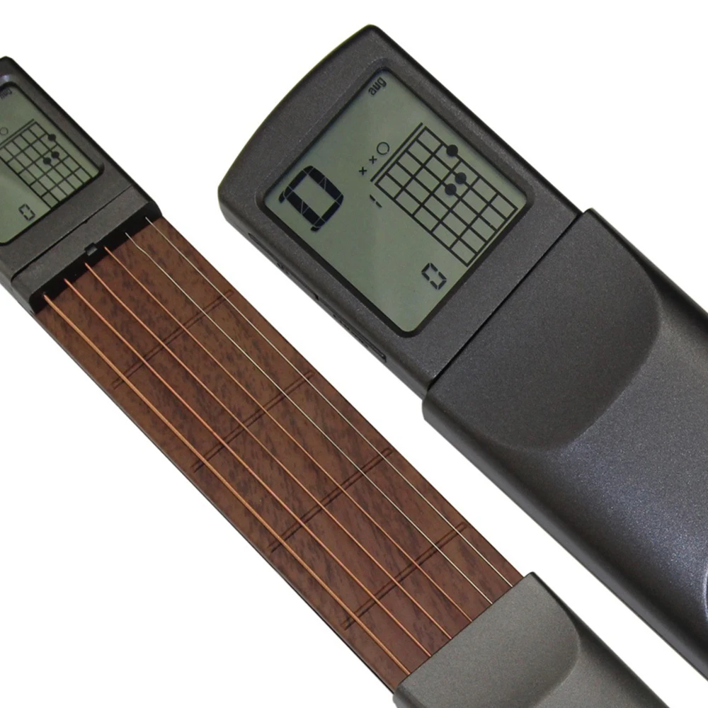 

SOLO Electronic Screen Mini Pocket Guitar Chord Trainer Portable Model Wooden Exercise Guitar Trainer Pocket Guitar