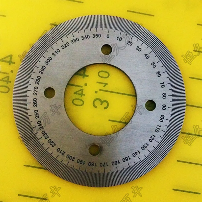 Diameter:60mm inner hole:25mm thickness:2mm 360 degree Ultra small dial scale Stainless steel disc 3