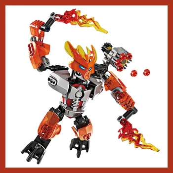 

In stock XSZ 706-6 Bionicle Mask of Light Children's Protector of Fire Bionicle Building Block Compatible with 70783 kids toys