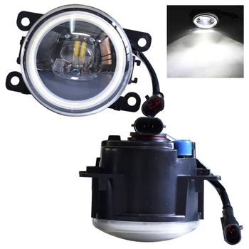 

For Dacia Logan Pickup US 2008-2015 Car Styling H11 LED Bulb Fog Light + Angel Eye DRL 12V 2 Pieces