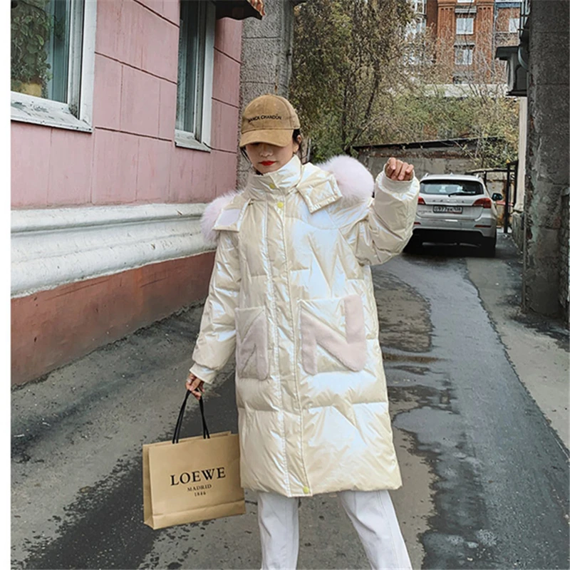 Зимняя куртка, новинка, пуховик с капюшоном, длинная парка, 90% утиный пух, высокое качество, утепленный светильник