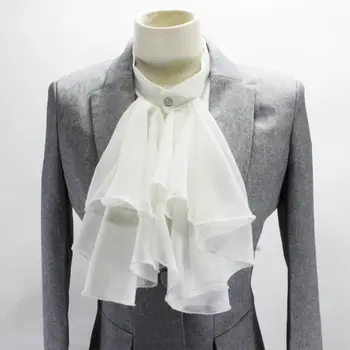 

Women Vintage Palace Ruffles Bowknot Half Shirt Blouse Chiffon False Fake Collar C6UD