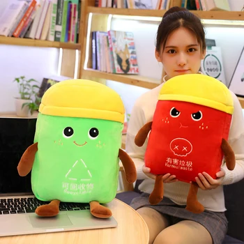 

New Arrival Garbage Sorting Bin Plush Toy for Baby Kids Playmate Soft Stuffed Garbage Bin Plush Toy Gifts Home Decorations