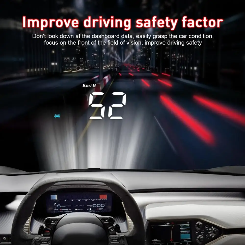 GEYIREN M8 Car HUD Head Up Display OBD2 II EUOBD Overspeed Warning System Projector Windshield Auto Electronic Voltage Alarm