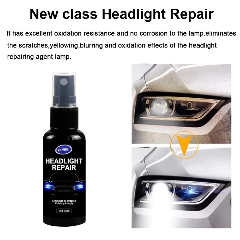 130ml Car Headlight Cleaner Auto Headlamp Renovation Spray Automobile  Headlamp Polishing Spray For Headlights Yellowing Blurring - AliExpress