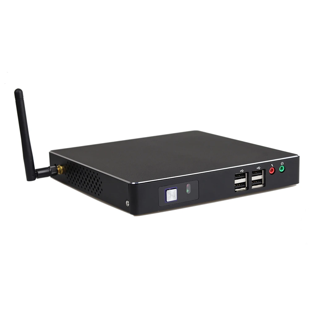 Безвентиляторный мини-ПК, настольный компьютер, Intel Celeron J1800, Windows 10/Ubuntu, [HUNSN BH08SL], (COM/VGA/HD/LAN/6USB2. 0/2USB3. 0)