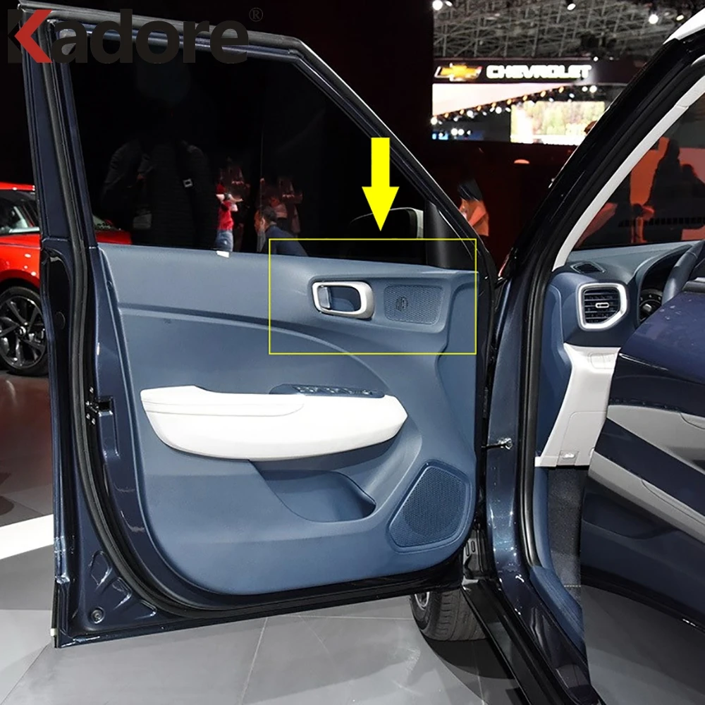 Для hyundai Venue 2019 2020 хромированная карбоновая дверная ручка Накладка для автомобиля