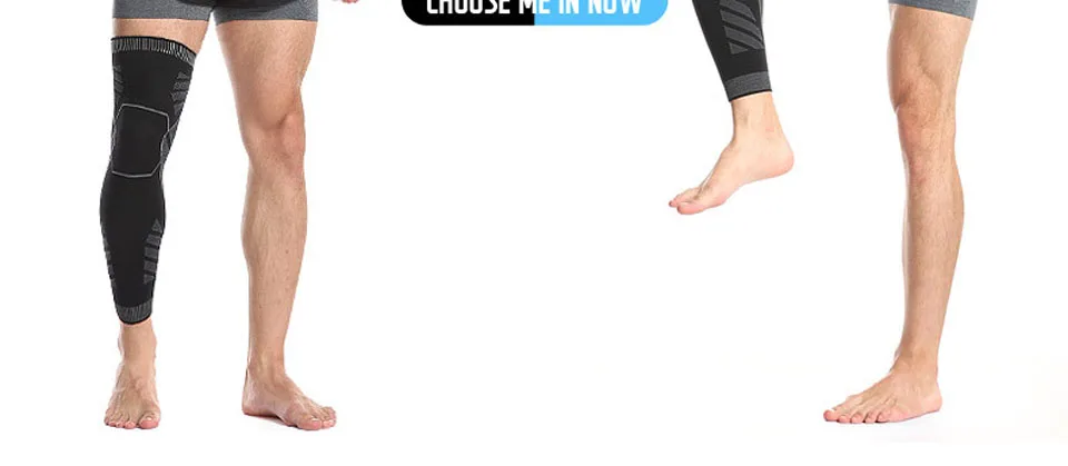 1pcs Long Knee Protector Elastic Knee Support Brace for Running, Basketball, Volleyball, Football,Cycling Knee Pads