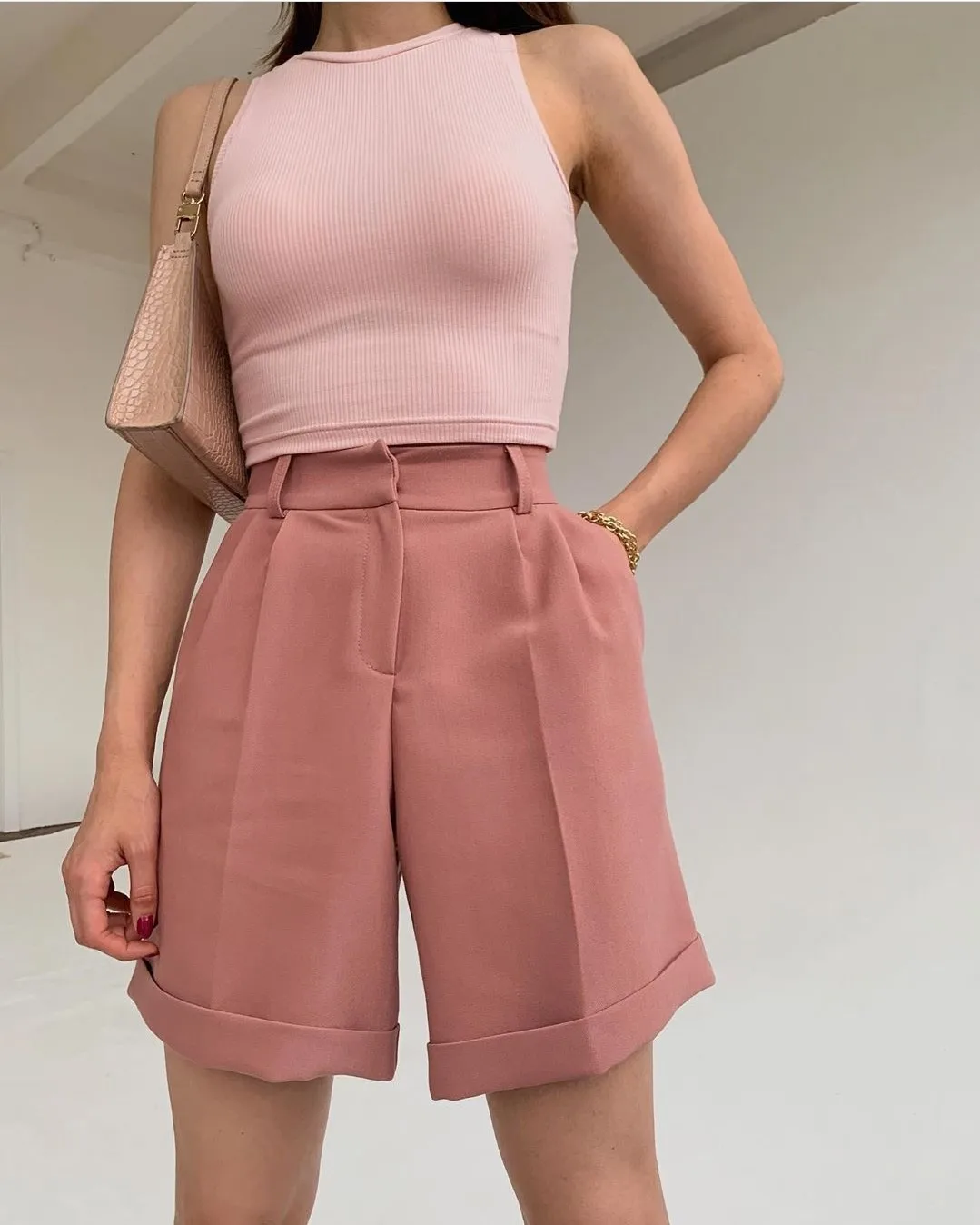 Classic Knee Length Office Loose Casual 