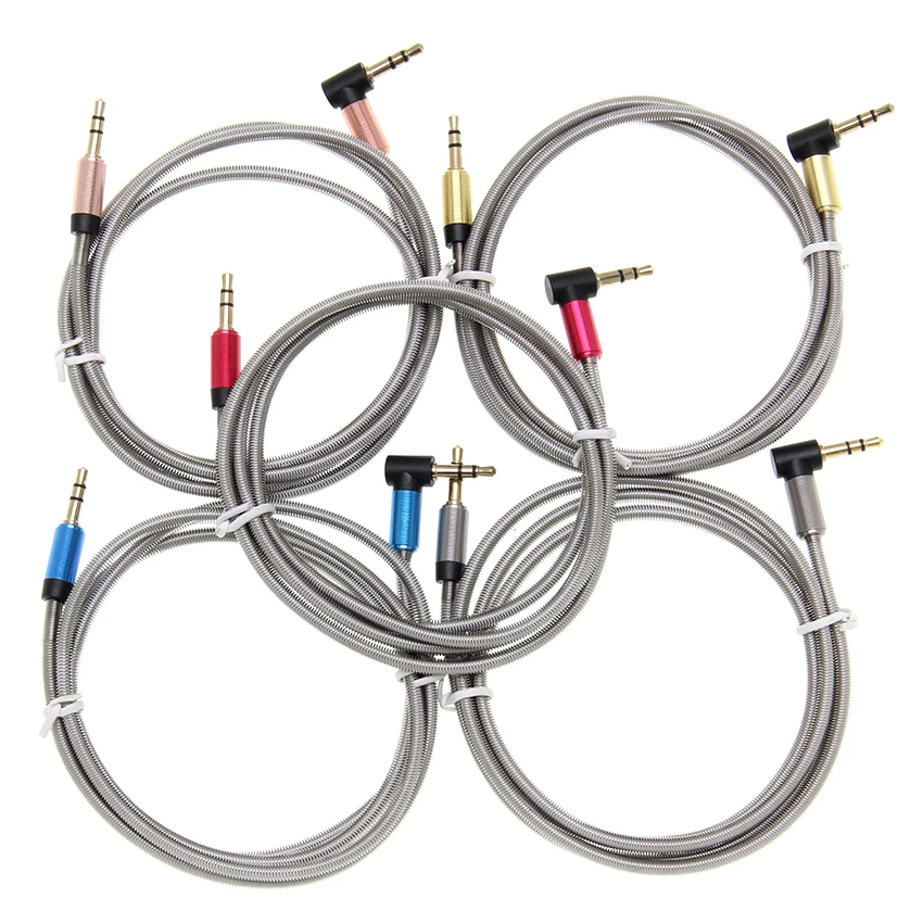 90 Degree Angle Audio Cable 3 5mm Aux Cables Jack 3 5mm Gold Plated Plug for Car Headphone Phone MP3 4 Speaker Auxiliary Cord