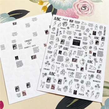 

HANYI-442 HANYI-443 Abstract woman Ruby 3D Back glue Nail decal Nail sticker Nail decoration Nail art Nail tool Nail ornament