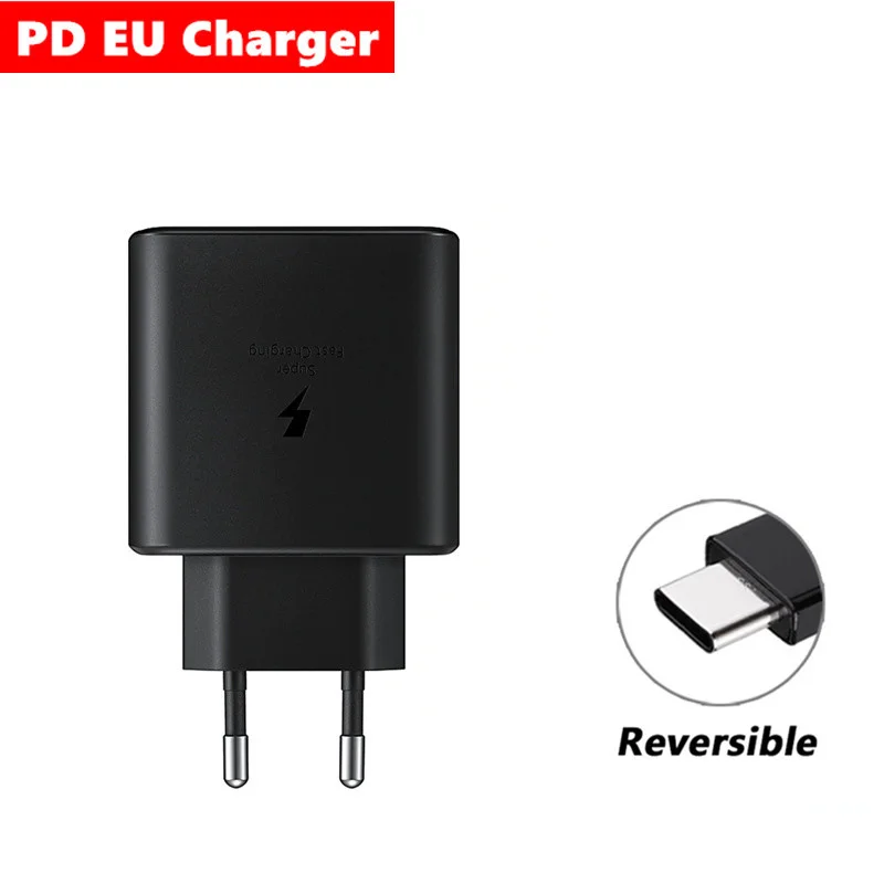 For Samsung S21 Note 20 10 A70 Super Fast Charger Cargador 25W EU Power Adapter For Galaxy Note20 S20 A90 A80 S10 5G TypeC Cable 65w usb c charger Chargers