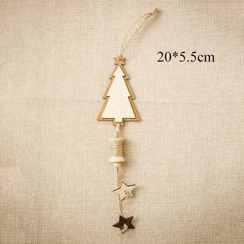 1 снежинки, олень, Санта-Клаус, Рождественская елка, подвеска из натурального дерева, подвесное украшение, рождественские новогодние вечерние украшения, 62884 - Цвет: 2PD-62884-3