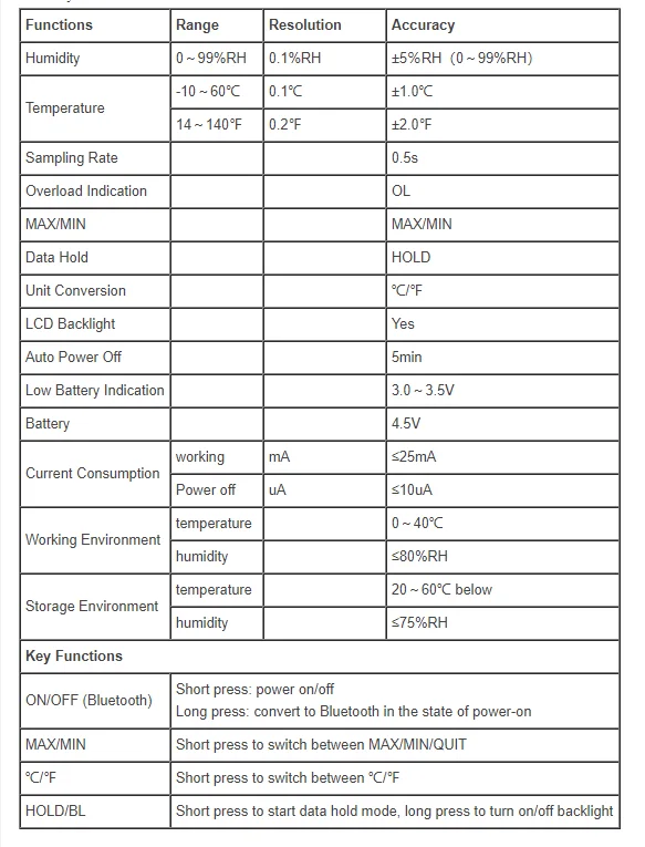 Medidor de temperatura e umidade digital ut333,