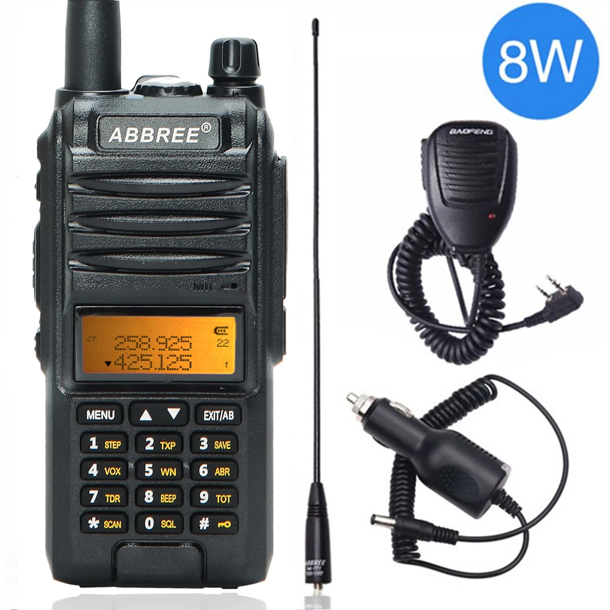 Abbree AR-F3 трехдиапазонный 8 Вт рация uhf vhf 220-260 МГц ветчина длинный диапазон ручной двухсторонний радиоприемник CB Пешие прогулки UV-5R - Цвет: as 1picture