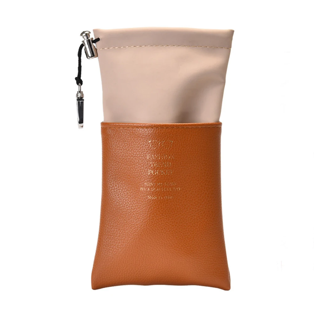 1pcs light brown Унисекс мягкий кожаный чехол для очков сумка для защиты солнцезащитных очков женская сумка 1 шт. водонепроницаемый чехол для мужских очков контейнер - Цвет: 1pcs light brown