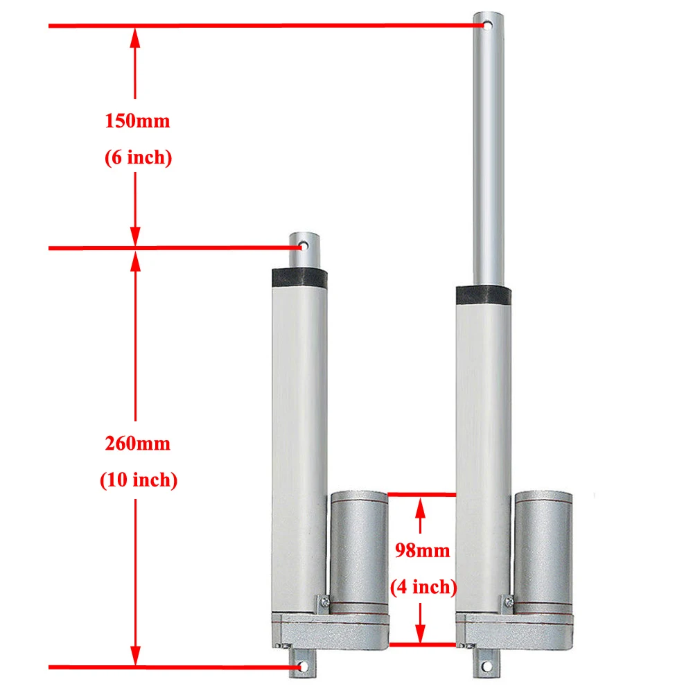 DC 12V Multi-function150mm/6 дюймов ход тяжелых 1500N/330lbs нагрузки электрический линейный привод поршневой двигатель