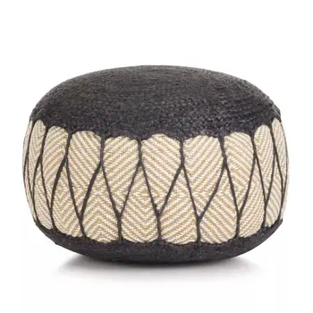 

Modern Puff Soft Pouf braided Jute Bean Bag Sofas Woven/Knitted Lazy Bag for Living Room Beanbag footstool Vintage look 40x45cm