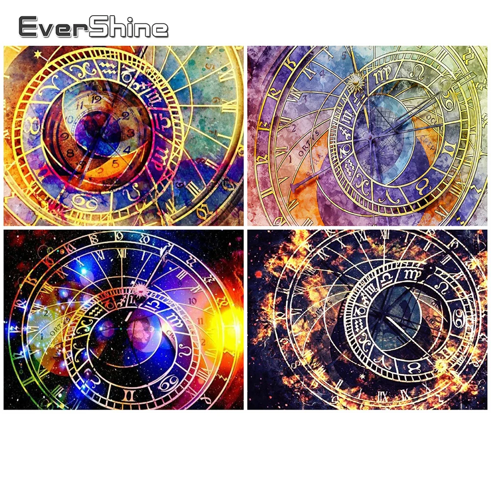 Алмазная мозаика сделай сам EverShine картина с квадратными стразами часы вышивка