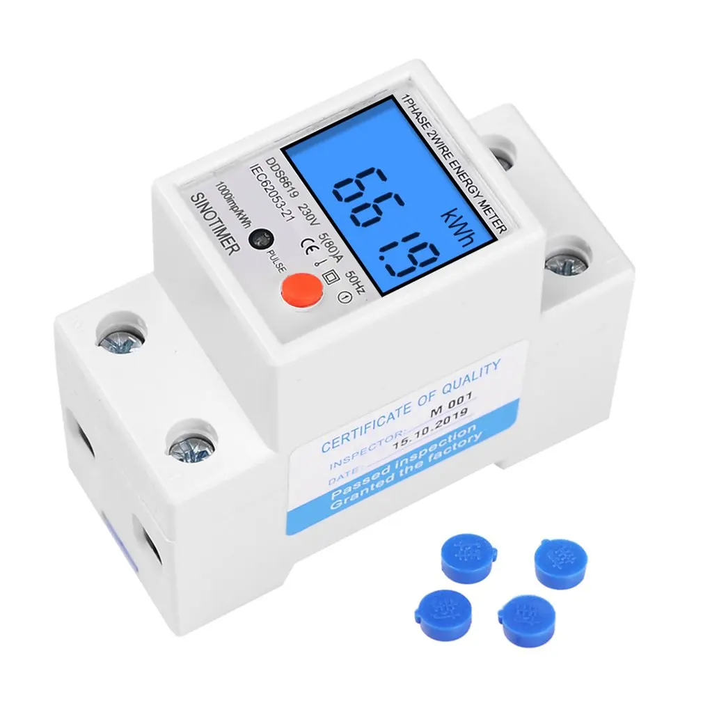 Watt KWh Meter Single Phase Energy Meter KWh Meter Din-Rail Electric Meter for Measure for Displays Watt KWh Meter Single Phase Energy Meter KWh Meter Din-Rail Electric Meter for Measure for Displays