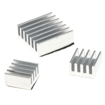 

3 Piece Silver Aluminum Heatsink Cooler Cooling Kit for Raspberry Pi